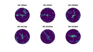 The ALMA data showing molecular hydrogen around the positions of supernova type Ic.
Credit: Martín Solar